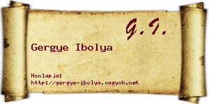 Gergye Ibolya névjegykártya